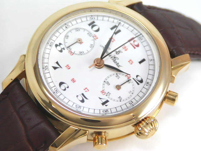 名機バルジユー22搭載 ルイ・エラール 18金無垢 手巻き クロノグラフ