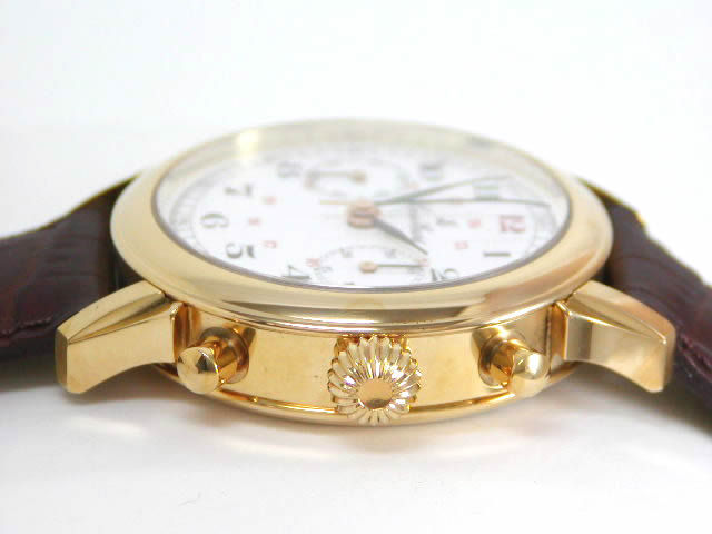 名機バルジユー22搭載 ルイ・エラール 18金無垢 手巻き クロノグラフ