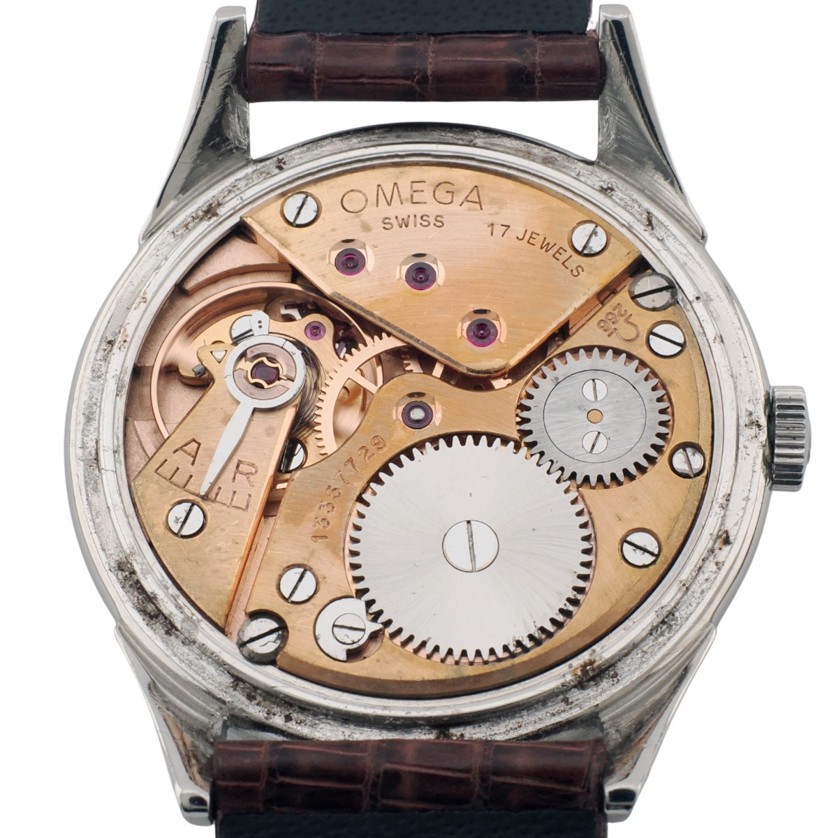 オメガ 30mmキャリバー Ref.2605-9 ハニカムパティナダイヤル Cal.266 