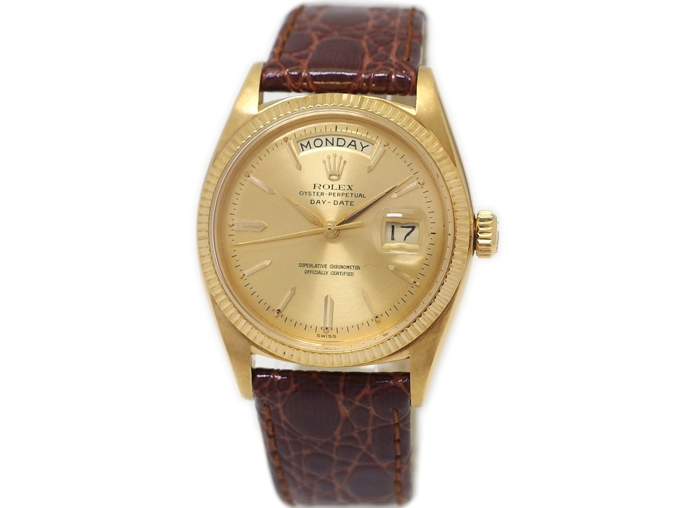 ロレックス デイデイト 18金無垢 Ref.1803 アルファ針 バタフライローター Cal.1555 自動巻 OH済 1960年代