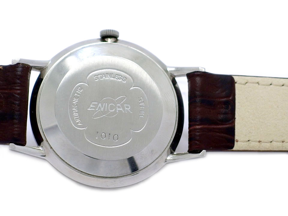 エニカ ウルトラソニック 1010 彫刻インデックス 純正リューズ Cal.AR1010 17石手巻 OH済 1960年代