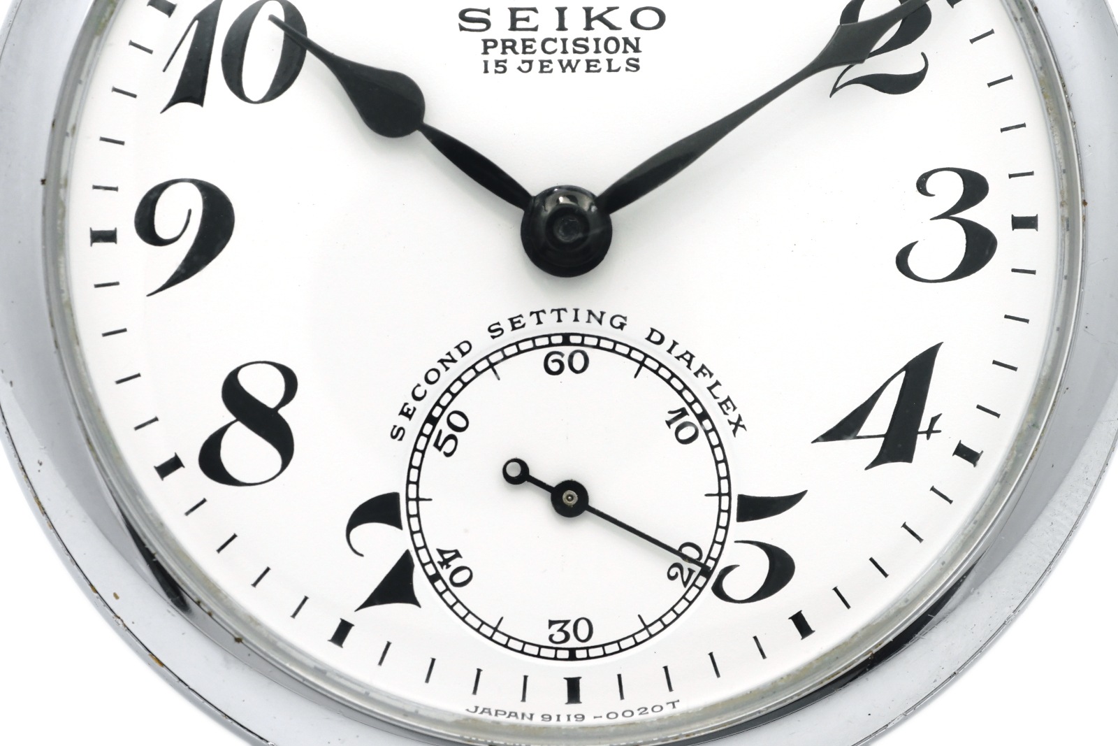 セイコー プレシジョン 懐中時計 91-0020 黒針 セコンドセッティング 15石 手巻 OH済 昭和45年/1970年製 Seiko