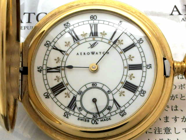 アエロ 懐中時計 GP 1015-B/55629 J501 手巻 USED