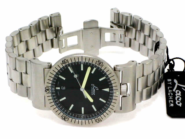 ラコ ネイビーシリーズ クオーツ デイト 40mm SSブレスレット 862016