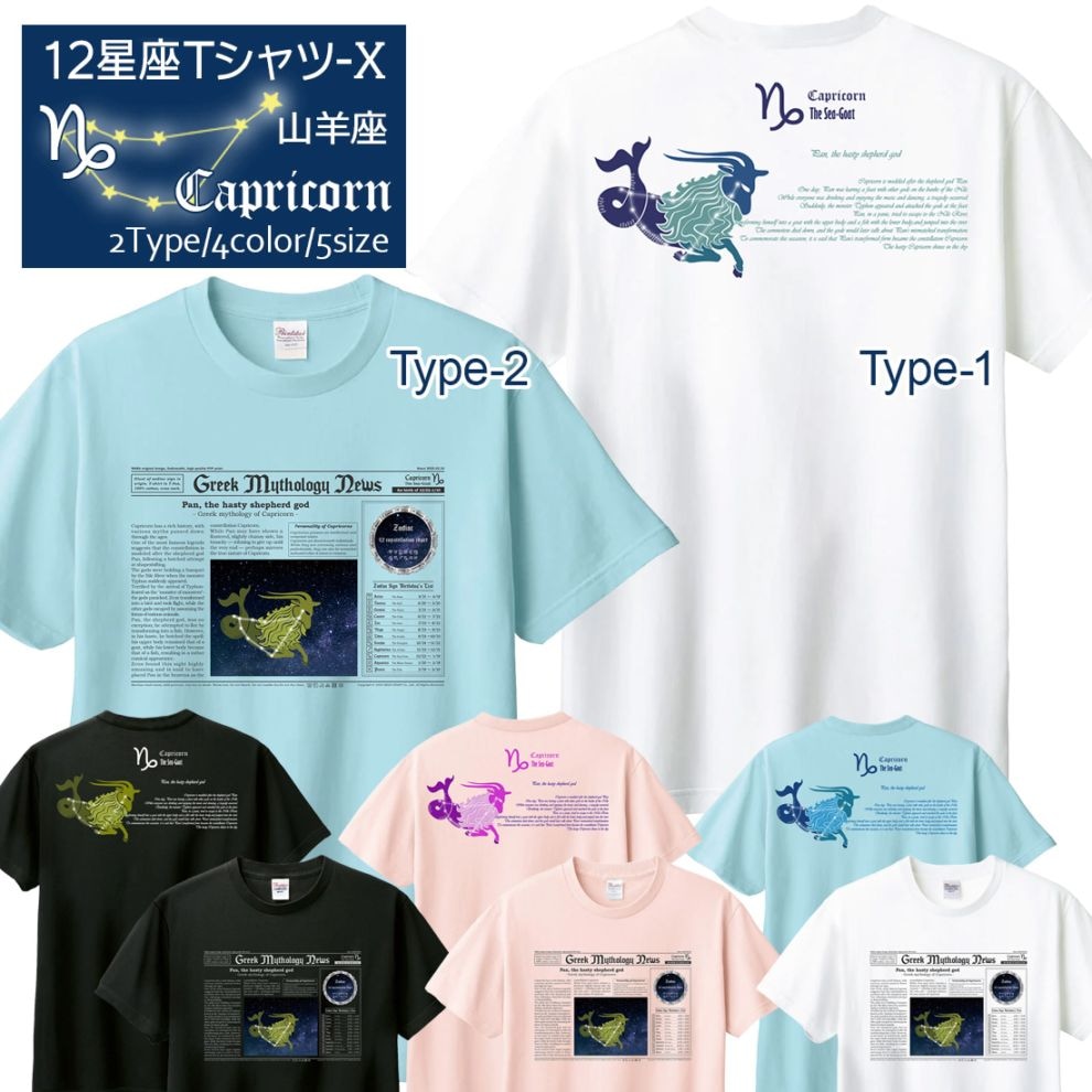 �䤮�� T����� Ⱦµ ���Ӻ� 12���� t����� Capricorn Zodiac DTF DTF�ץ��� ����OK ���� ���åȥ� ������� �ۥ磻�� �֥�å� �֥롼 �ԥ� �ץ쥼��� ���ץ饤�� ��� ��ǥ����� S M L XL LL 2XL 3L ���� ���� �᡼���� ����̵��