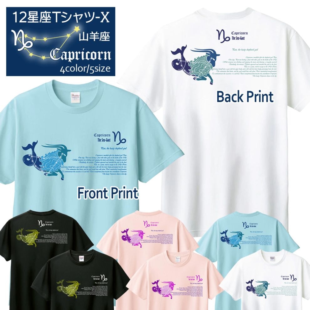 �䤮�� T����� Ⱦµ ���Ӻ� 12���� t����� Capricorn Zodiac DTF DTF�ץ��� ����OK ���� ���åȥ� ������� �ۥ磻�� �֥�å� �֥롼 �ԥ� �ץ쥼��� ���ץ饤�� ��� ��ǥ����� S M L XL LL 2XL 3L ���� ���� �᡼���� ����̵��