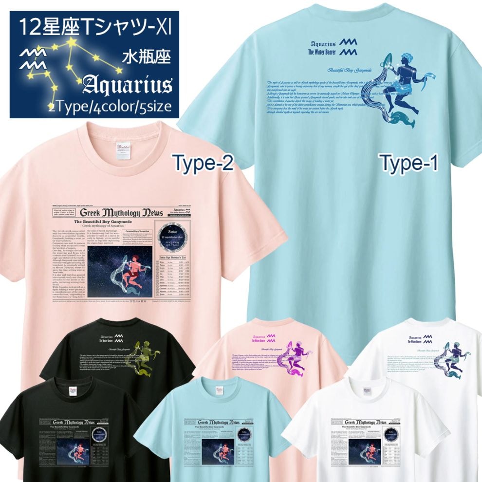 �ߤ������ T����� Ⱦµ ���Ӻ� 12���� t����� Aquarius Zodiac DTF DTF�ץ��� ����OK ���� ���åȥ� ������� �ۥ磻�� �֥�å� �֥롼 �ԥ� �ץ쥼��� ���ץ饤�� ��� ��ǥ����� S M L XL LL 2XL 3L ���� ���� �᡼���� ����̵��