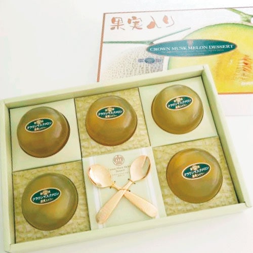 生クラウンメロン果実40％入プレミアムゼリー5個詰（スプーン付