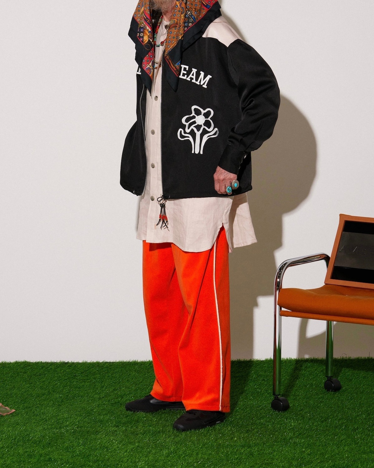 AMBERGLEAM Embroidered Satin Blouson