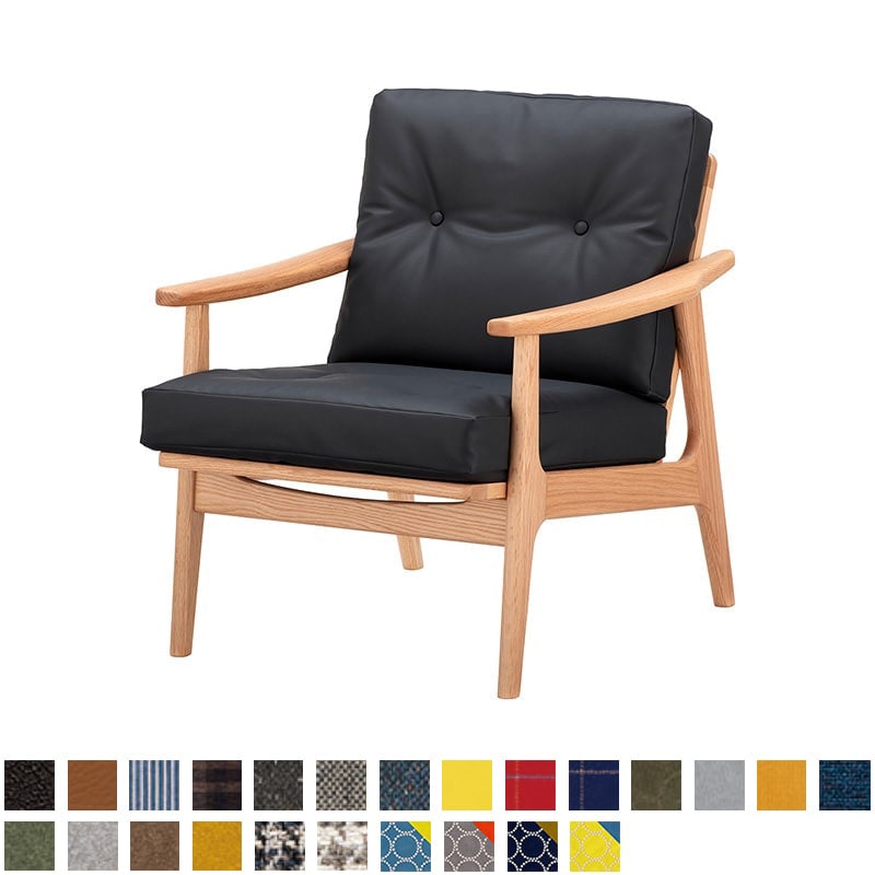 オークフレームチェア 1シーター・両肘