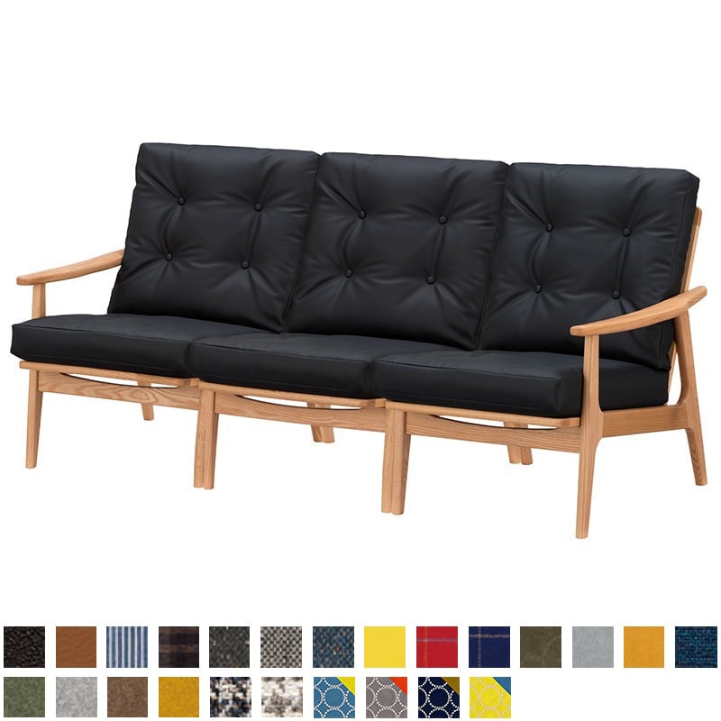 オークフレームハイバックチェア 3シーター