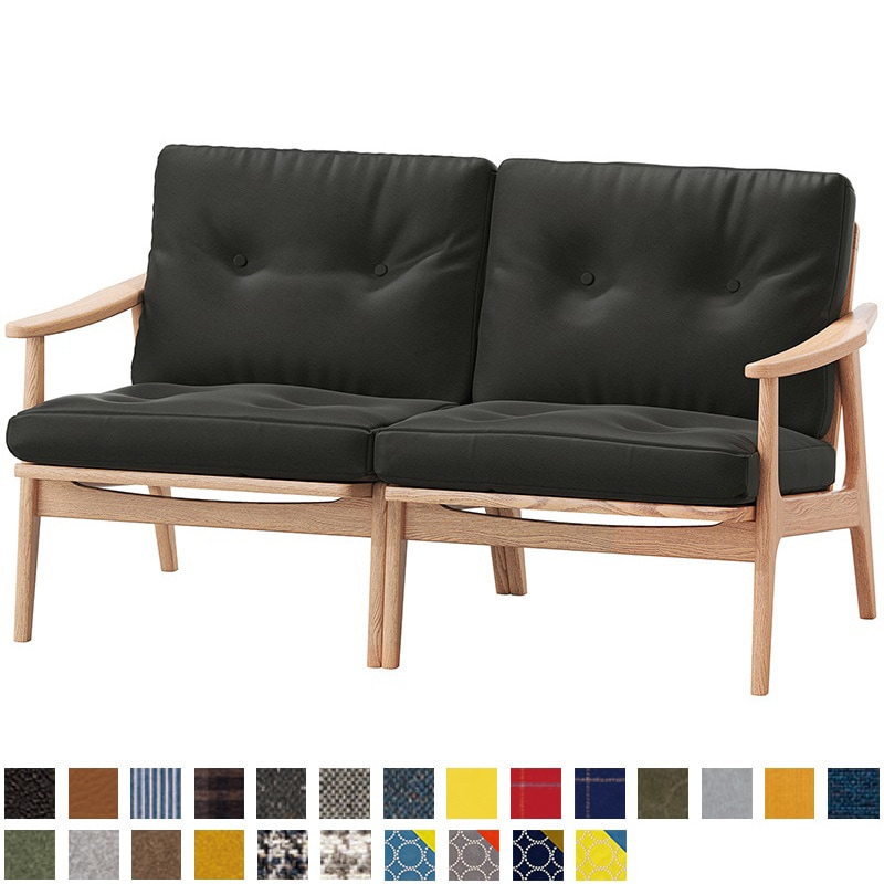 オークフレームワイドチェア 2シーター