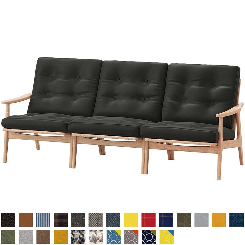 オークフレームワイドハイバックチェア 3シーター