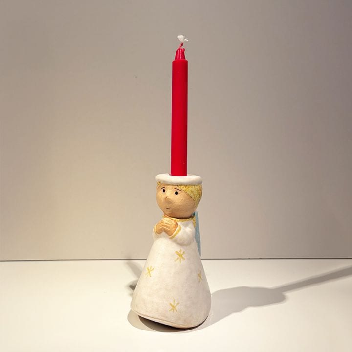 CANDLE HOLDER ANGEL/S white ye