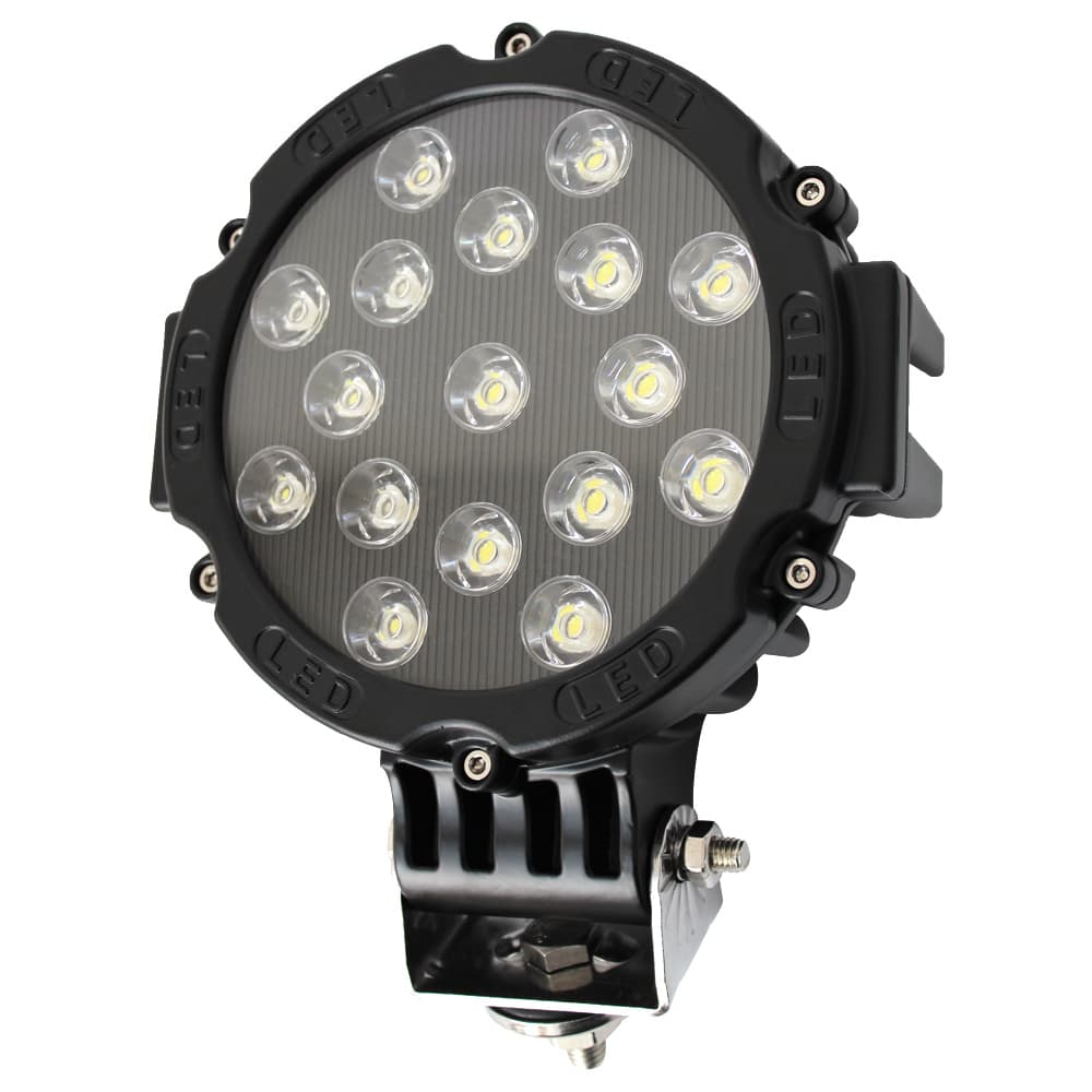 Led ワークライト 作業灯 12v 24v 51w 17連 丸型 広角 汎用 防水 生活用品 ライト 照明 Weimall