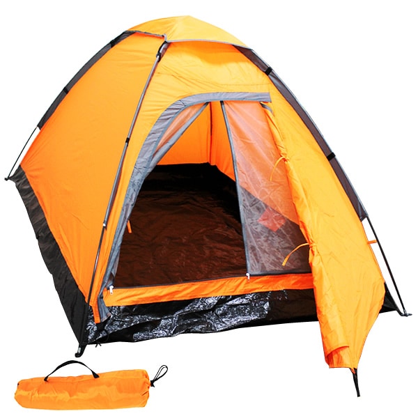 ポップアップテント　アウトドア　キャンプ　ドーム型テント　オレンジ&グレー ポップアップテント アウトドア キャンプ ドーム型テント