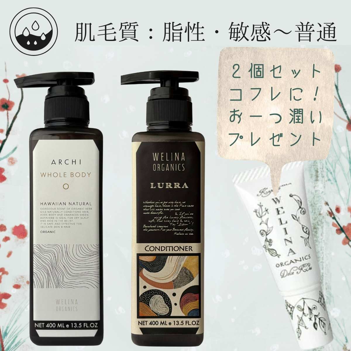 肌毛質；脂性・敏感〜普通【全身シャンプー＋新コンディショナーセット】