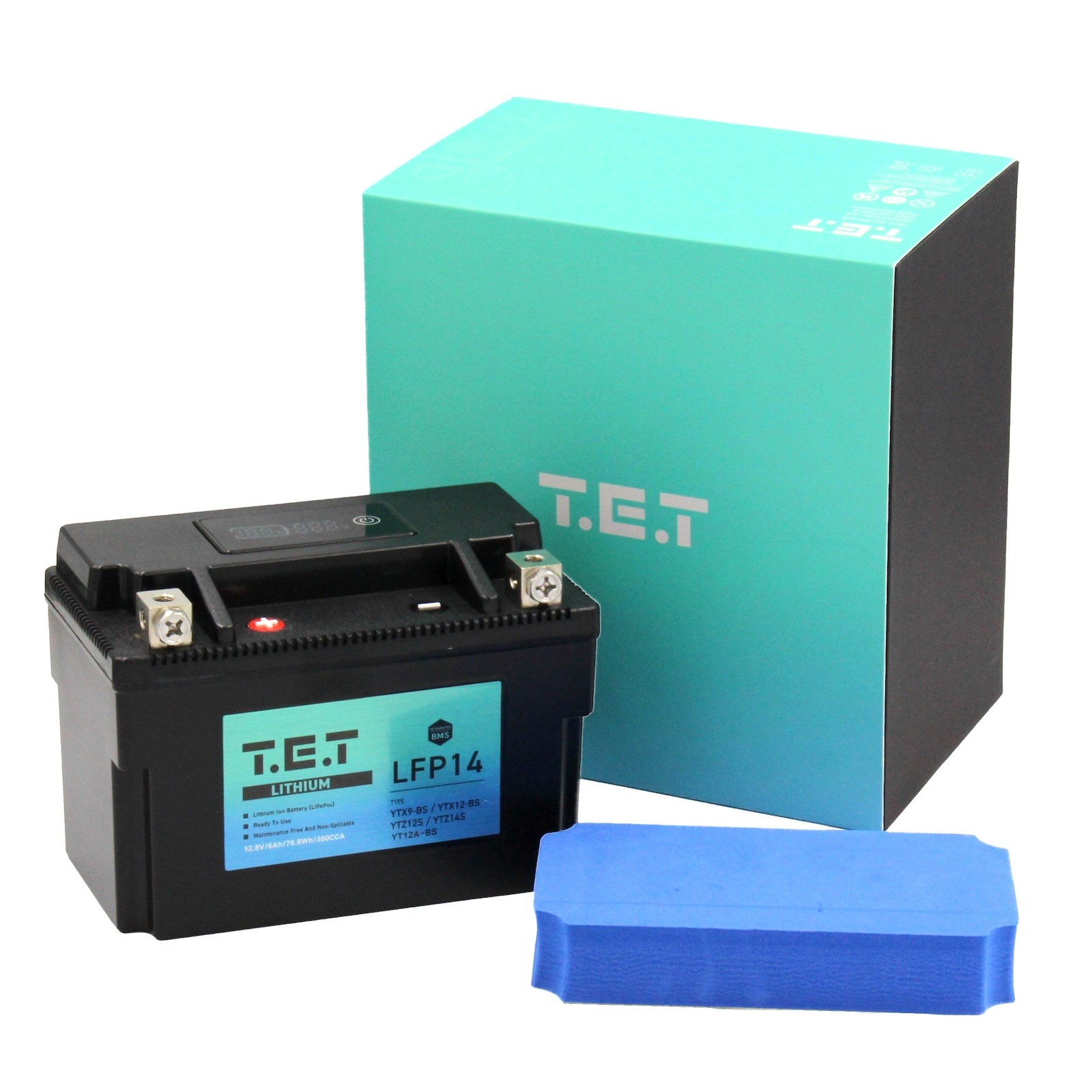T.E.T LFP14 超軽量 リチウムイオンバッテリーYTX9-BS / YTX12-BS