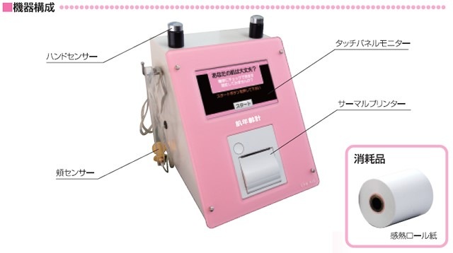 肌の年齢測定器 ウエルビューティーSM30｜肌年齢・肌健康度を約40秒で自動判定｜コンパクト設計＆タッチ操作対応｜コインシューター対応で収益化も可能な肌診断機【温浴施設・薬局・公共施設に】