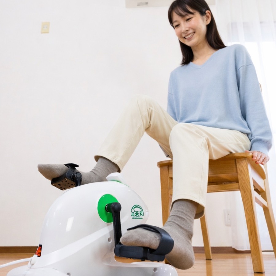 【電動ペダル運動機器 足若丸】高齢者の運動不足・歩行不足をサポート！家庭で手軽にクルクル運動｜リハビリ・介護予防に最適な自動回転アシスト付きトレーニングマシン