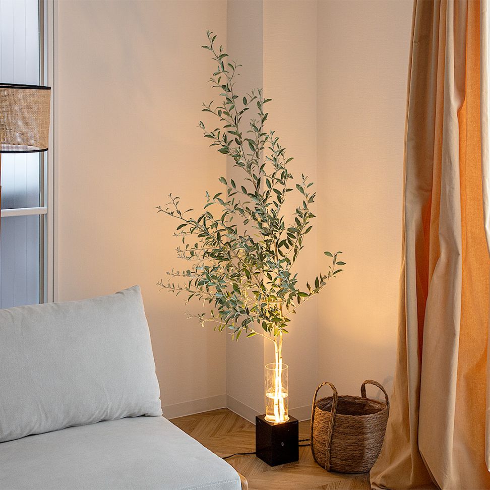 【LUMINA STONE】フラワーベースランプ フロアライト ブラック×シルバー