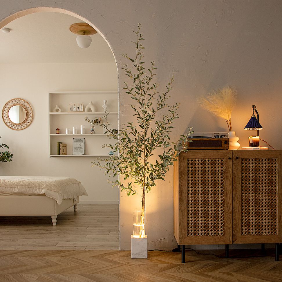 【LUMINA STONE】フラワーベースランプ フロアライト ホワイト×シルバー