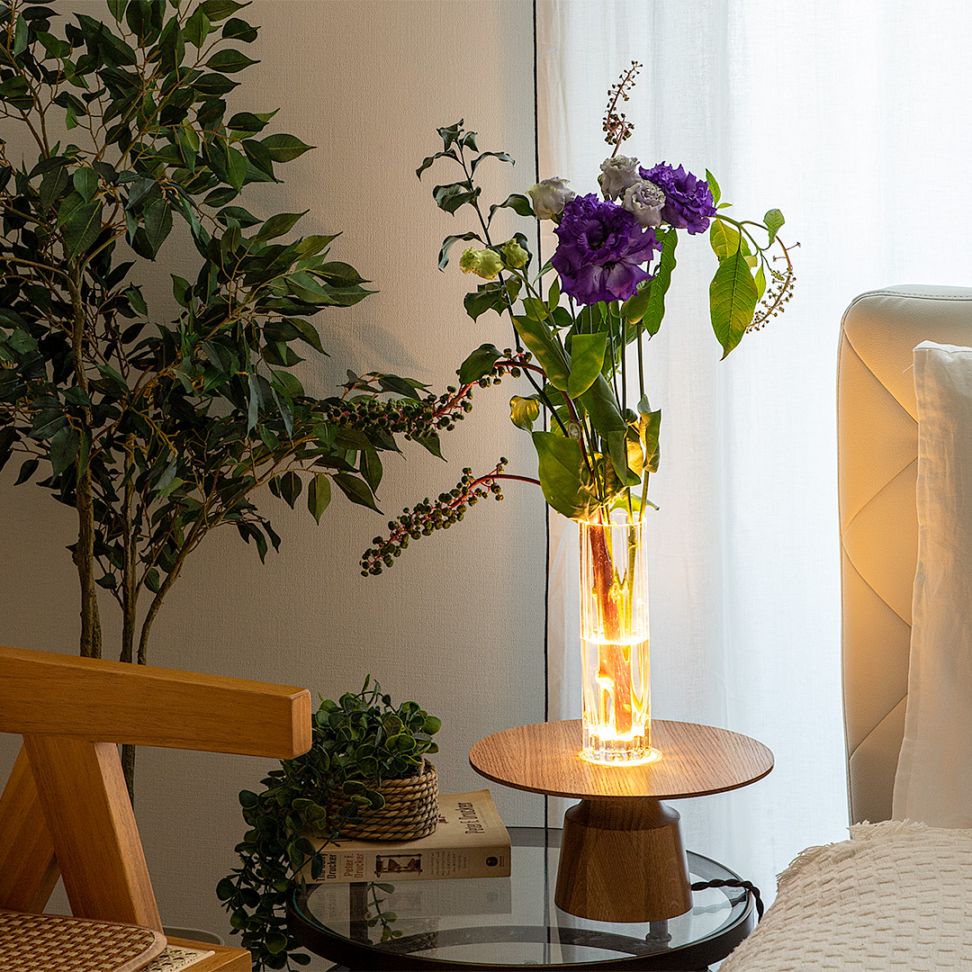 【GLOAK】フラワーベースランプ テーブルライト ナチュラル※フラワーベース別売り