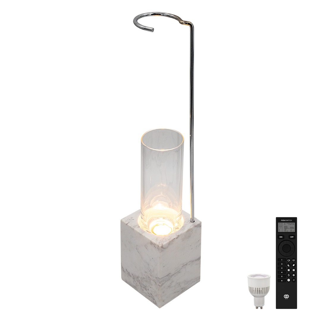 【LUMINA STONE】フラワーベースランプ フロアライト ホワイト×シルバー