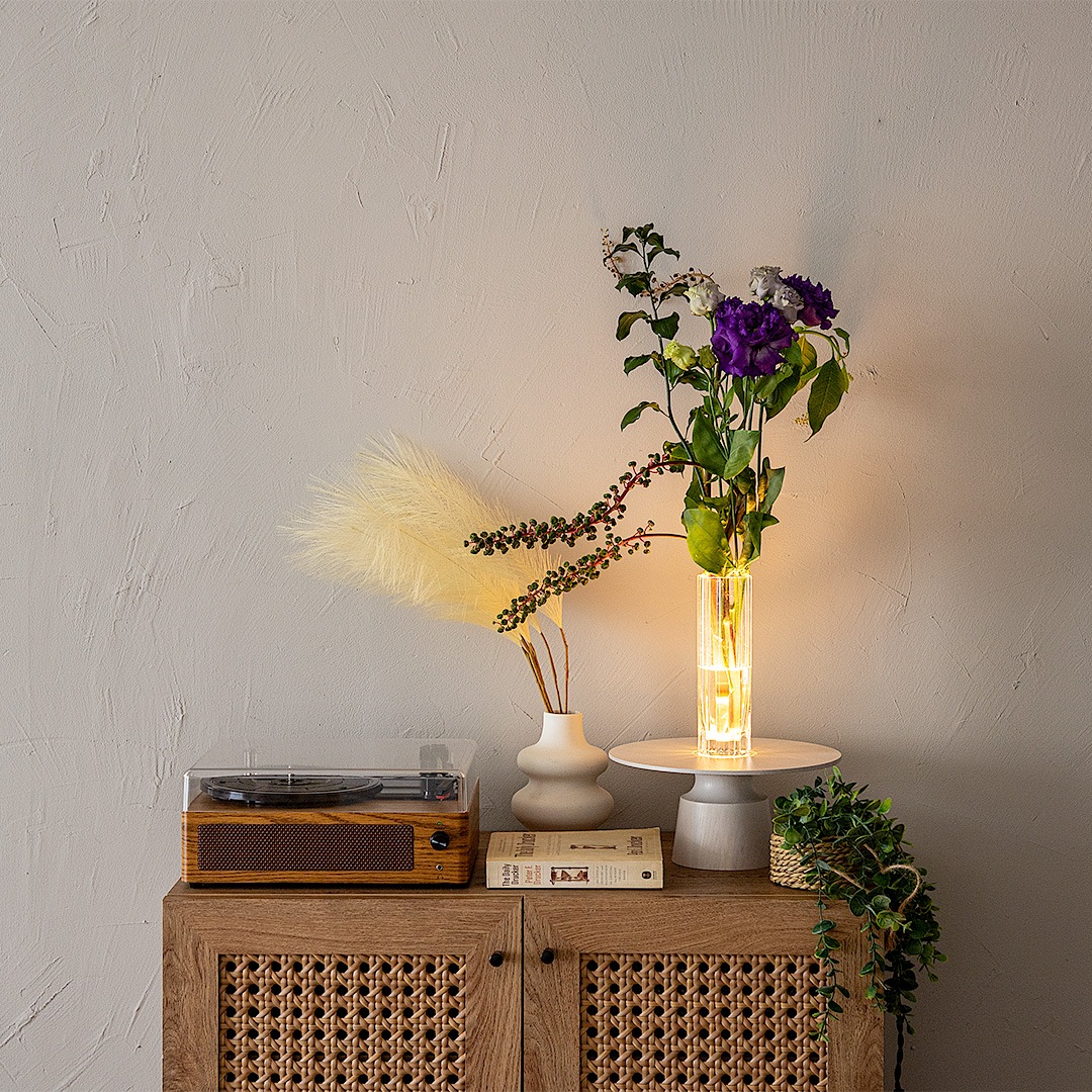 【GLOAK】フラワーベースランプ テーブルライト ナチュラル※フラワーベース別売り