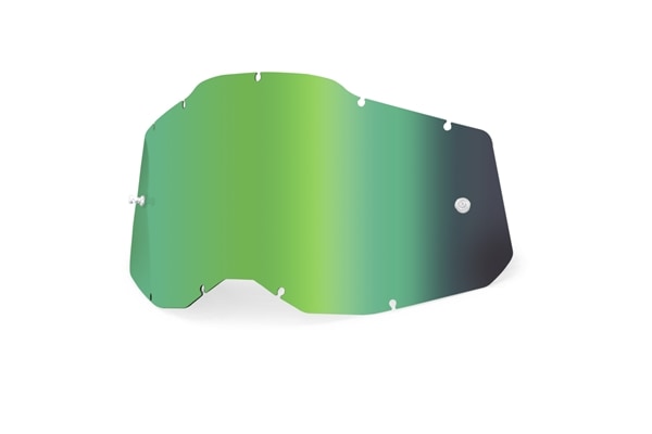 【キッズ GEN2】 100% グリーンミラー ACCURI2・STRATA2 ゴーグル用 アンチフォグレンズ