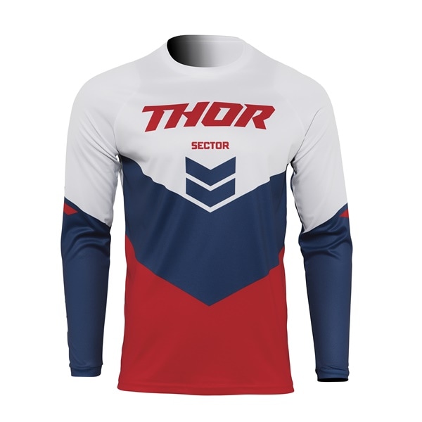 THOR “SECTOR” CHEV レッド/ネイビー '22 MXジャージ 【アウトレット