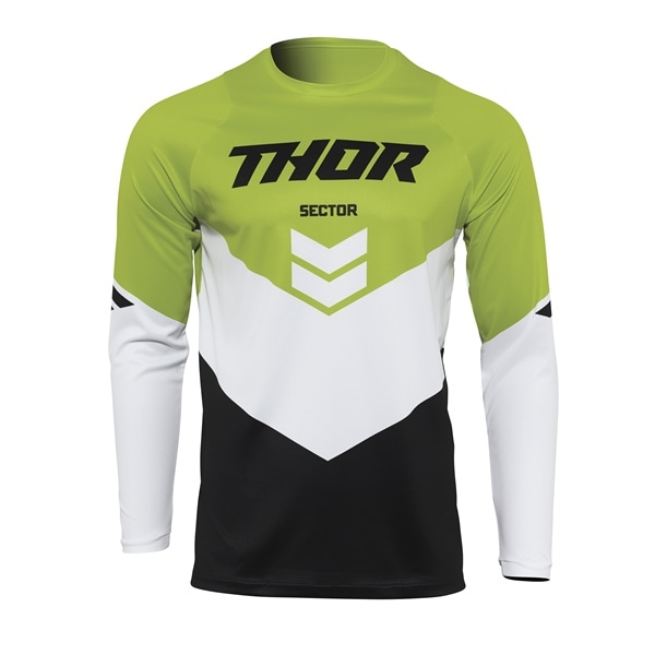 キッズ】 THOR “SECTOR” CHEV ブラック/グリーン '22 MXジャージ