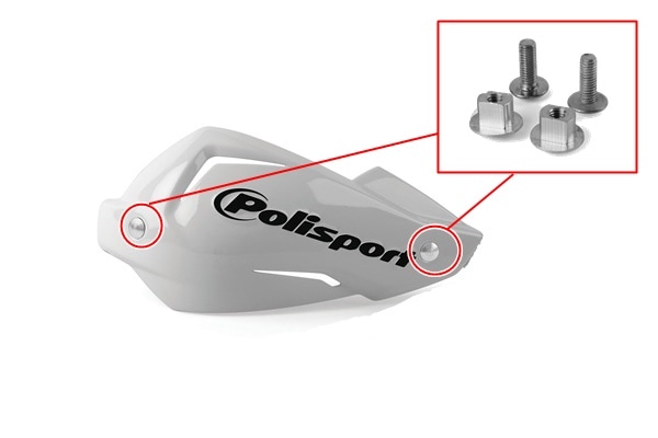 【パーツ】トゥケハンドガード用 シールド（ホワイト）＆ボルト POLISPORT
