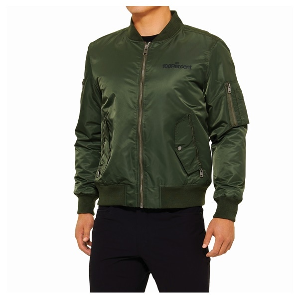 BOMBER Zip Jacket ＡＲＭＹ GREEN 100%