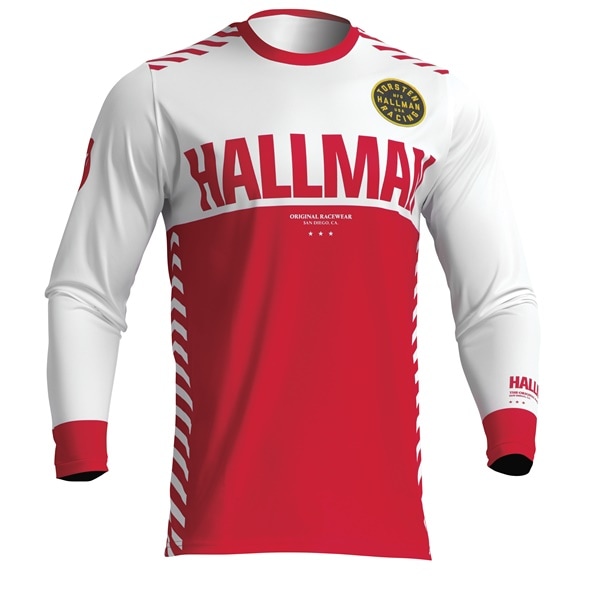 HALLMAN Differ Slice ＭＸジャージ ホワイト/レッド ＴＨＯＲ