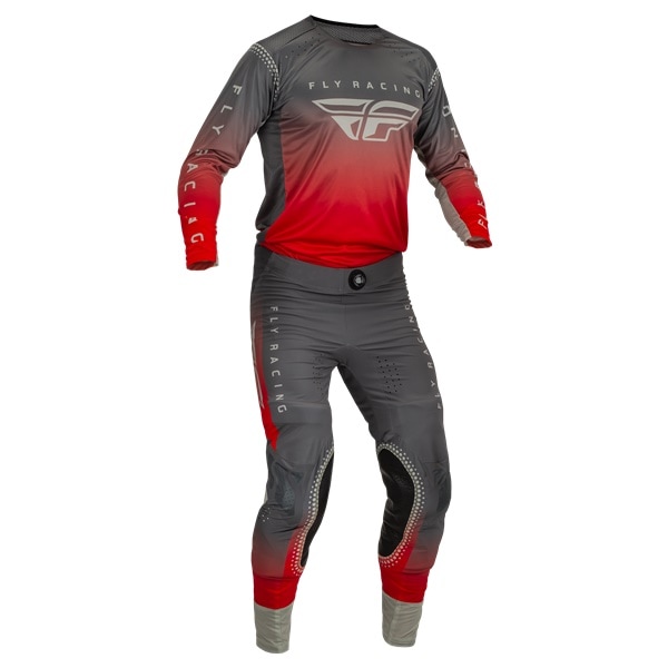 ★最終アウトレット '23 LITE MXウエア上下セット RED/GRAY FLY　【アウトレット：送料無料対象外、返品・交換不可】