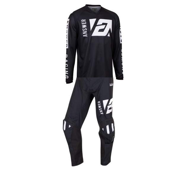 ★最終アウトレット　【キッズ】ANSWER SYNCRON MERGE ブラック/ホワイト '23モデル 上下セット　【アウトレット：送料無料対象外、返品・交換不可】