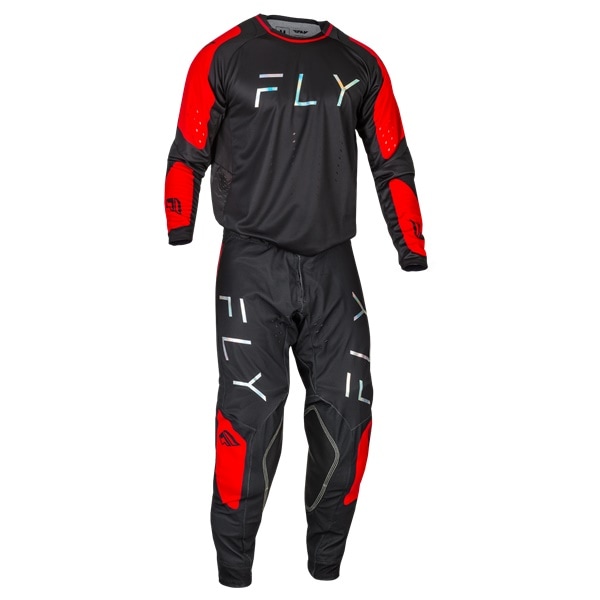 最終アウトレット'24モデル EVOLUTION DST MXウエア 上下セット BLACK/RED FLY【アウトレット：送料無料対象外、返品・交換不可】