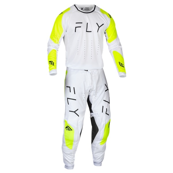 最終アウトレット'24モデル EVOLUTION DST MXウエア 上下セット WHITE/HIVIS FLY【アウトレット：送料無料対象外、返品・交換不可】