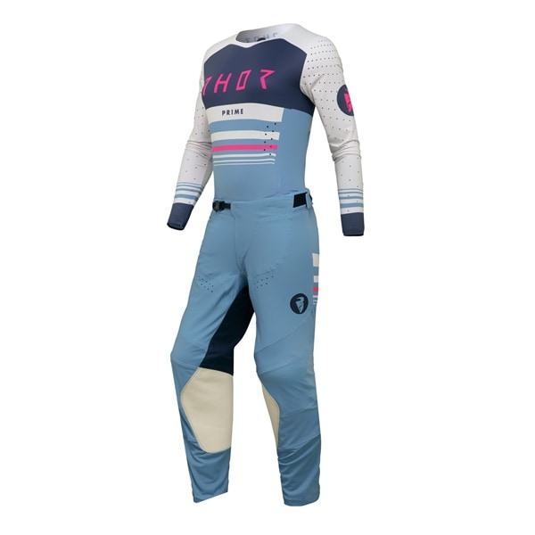 最終アウトレット【ガールズ】 '24モデル PRIME BLAZE MXウエア 上下セット BLUE STEAL/VINTAGE WHITE THOR【アウトレット：送料無料対象外、返品・交換不可】