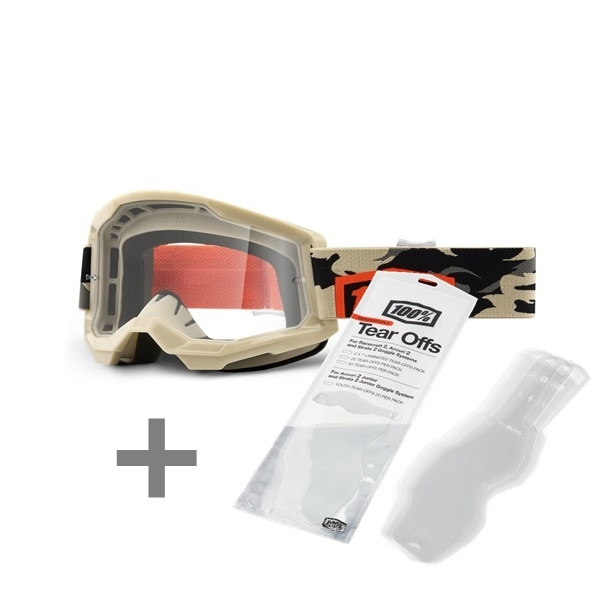ゴーグル&ラミネートティアオフセット STRATA2 ゴーグル Kombat 100％