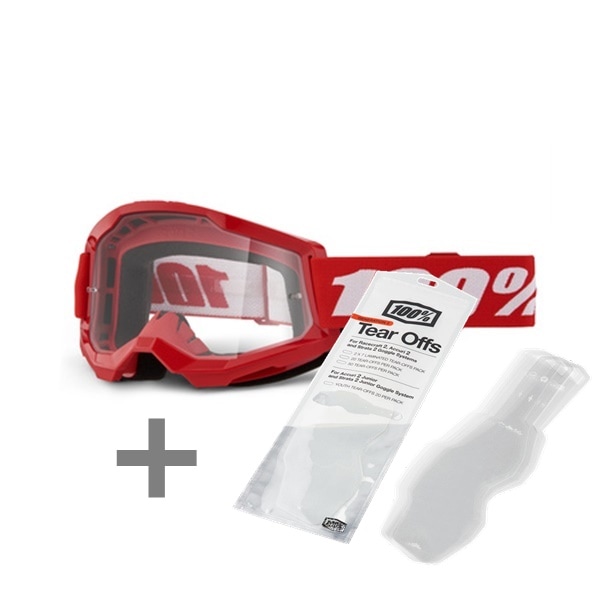 ゴーグル&ラミネートティアオフセット '24 STRATA2 ゴーグル RED 100％