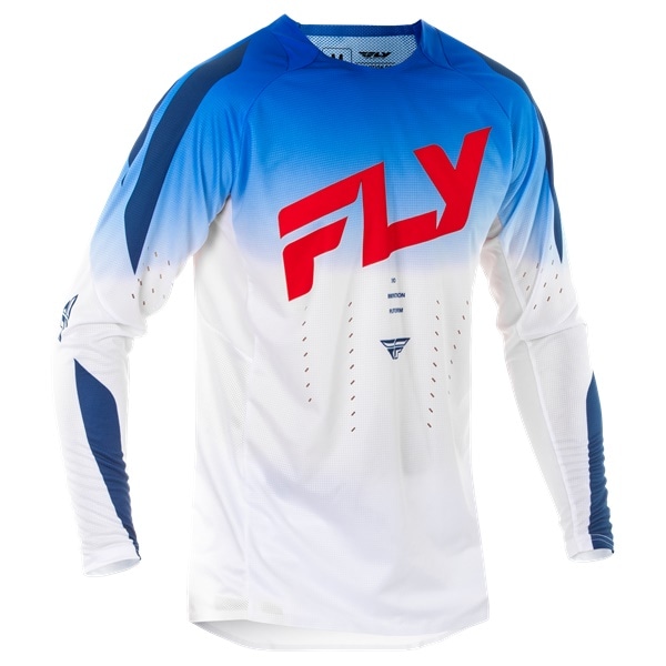 FLY EVOLUTION DST レッド/ホワイト/ブルー MXジャージ ＜アウトレット：送料無料対象外、返品・交換不可＞