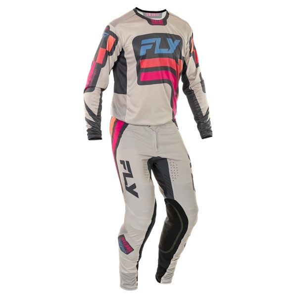 FLY LITE SPECIAL EDITION MXウエア 上下セット VICE ライトグレー/ピンク/コーラル ＜アウトレット：送料無料対象外、返品・交換不可＞