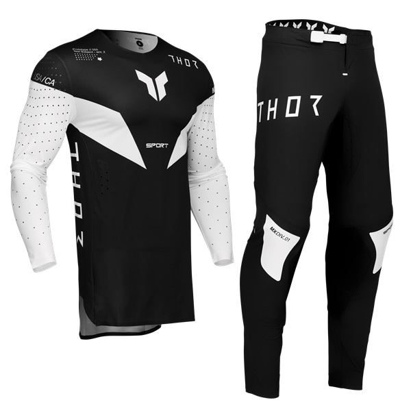 THOR  SPORT STRIKE ブラック ＭＸ上下セット ＜アウトレット：送料無料対象外、返品・交換不可＞