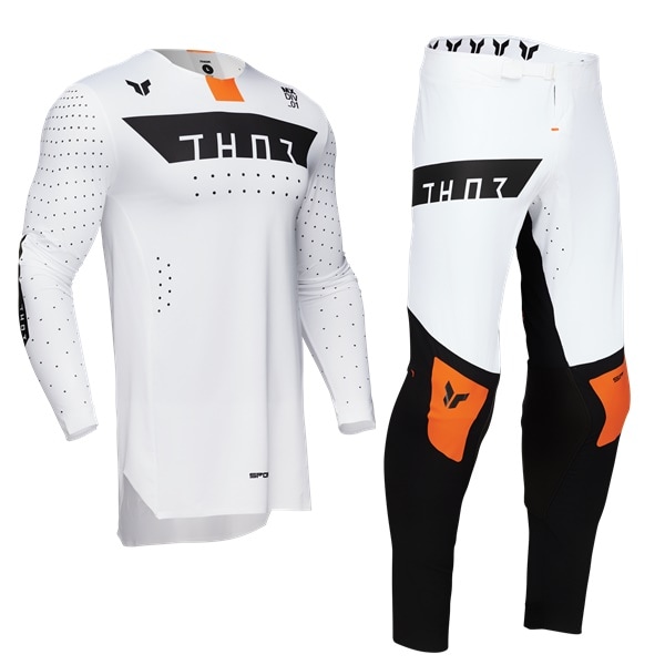 THOR  SPORT ROGUE ホワイト/オレンジ ＭＸ上下セット ＜アウトレット：送料無料対象外、返品・交換不可＞