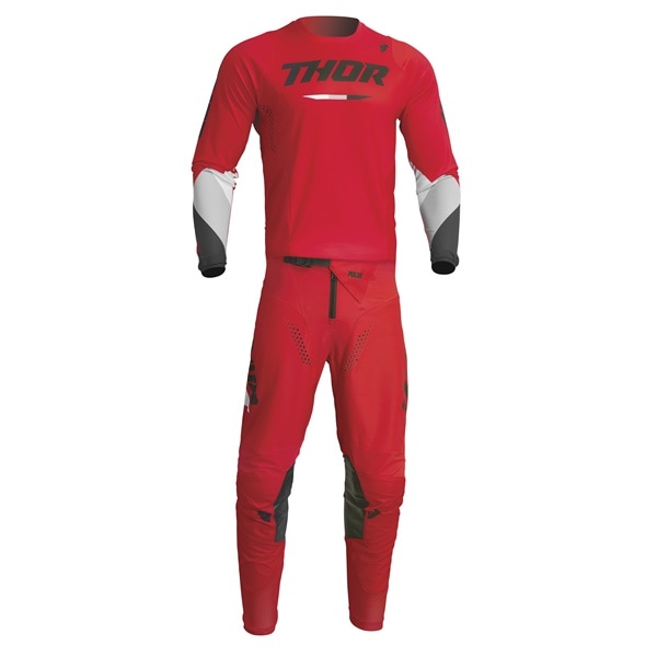 ＜サマーバーゲン＞ 最終アウトレット'23/'24継続モデル PULSE TACTIC MXウエア 上下セット RED THOR【アウトレット：送料無料対象外、返品・交換不可】