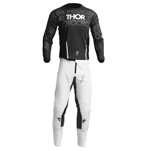 ＜サマーバーゲン＞ 最終アウトレット'23/'24継続モデル PULSE MONO MXウエア 上下セット BLACK/WHITE THOR【アウトレット：送料無料対象外、返品・交換不可】
