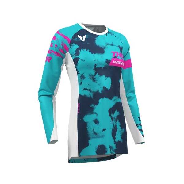 【ガールズ】THOR LAUNCH BLEACH ホワイト/アクア MXジャージ