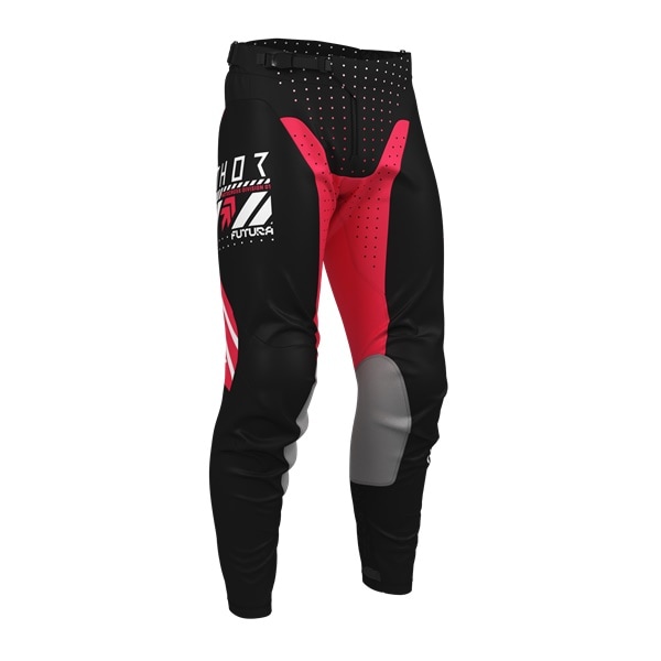 【キッズ】THOR LAUNCH FUTURA ブラック/レッド MXパンツ 
